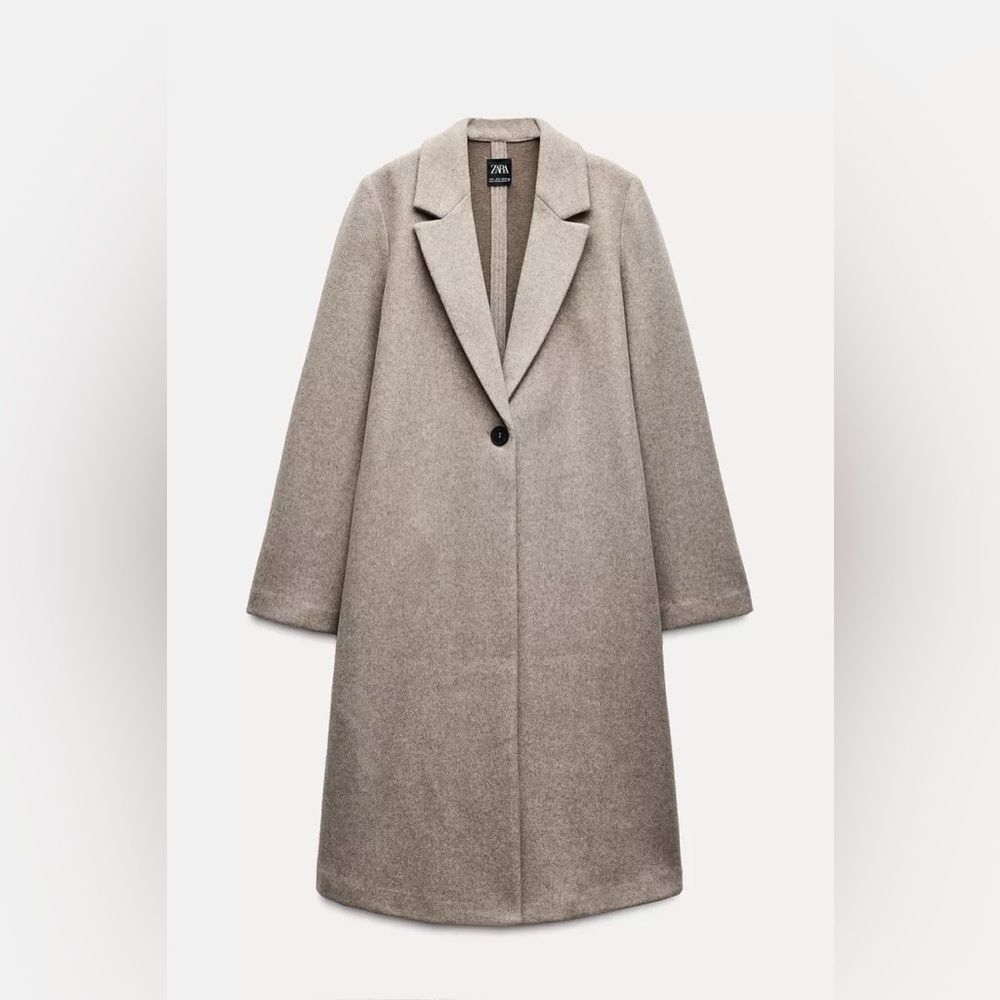 Zara Gray Wool Blend Coat